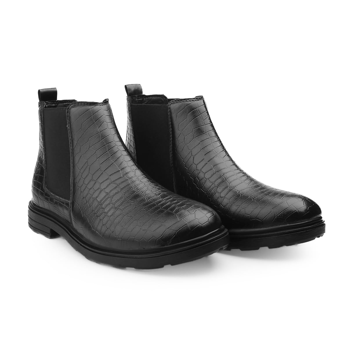bxxy Men's Semi-Formal Ankle Length Boots And Crocodile Textured Chelsea Boots With Faux Leather Material & Durable PVC Sole.-picture-15
