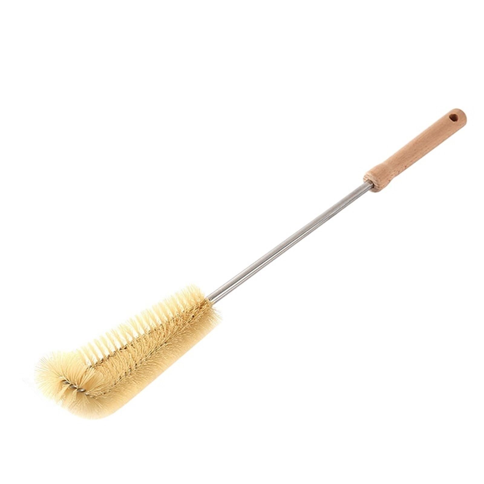 bottle brush Wooden Long Handle Bottle Cleaning Brush Cup Scrubber + Nylon Durable For Kitchen(50 * 7cm)