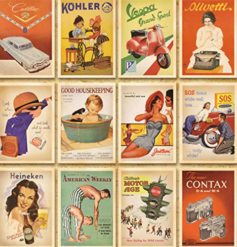 64 Pcs 2 Set Vintage Retro Old Travel Postcards For Worth Collecting, Collectable Vintage Postcards Bulk Pack #TOP2