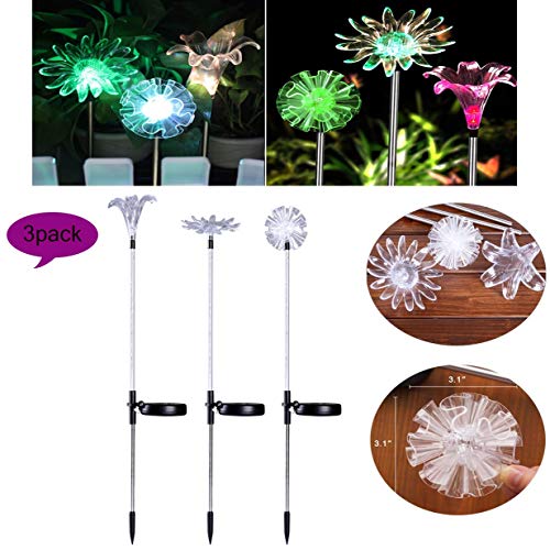 Preisvergleich Produktbild HULYZLB Solarleuchten Garten,LED Garten Solarleuchten, Outdoor Multi Farbwechsel Landschaftspfad Lichter (3Er Pack)