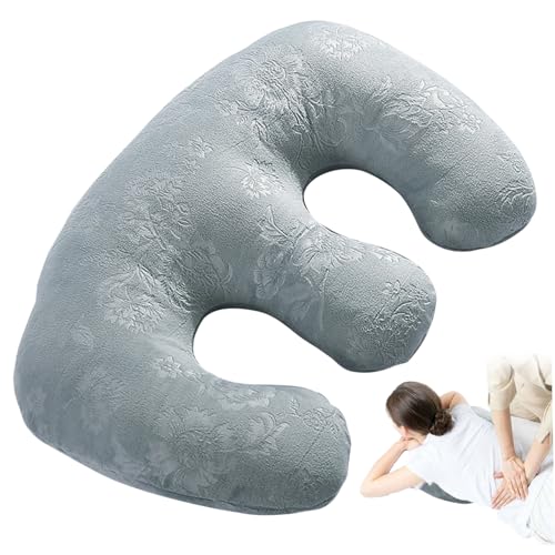 Oreiller mammaire ergonomique gris amovible pour table de massage