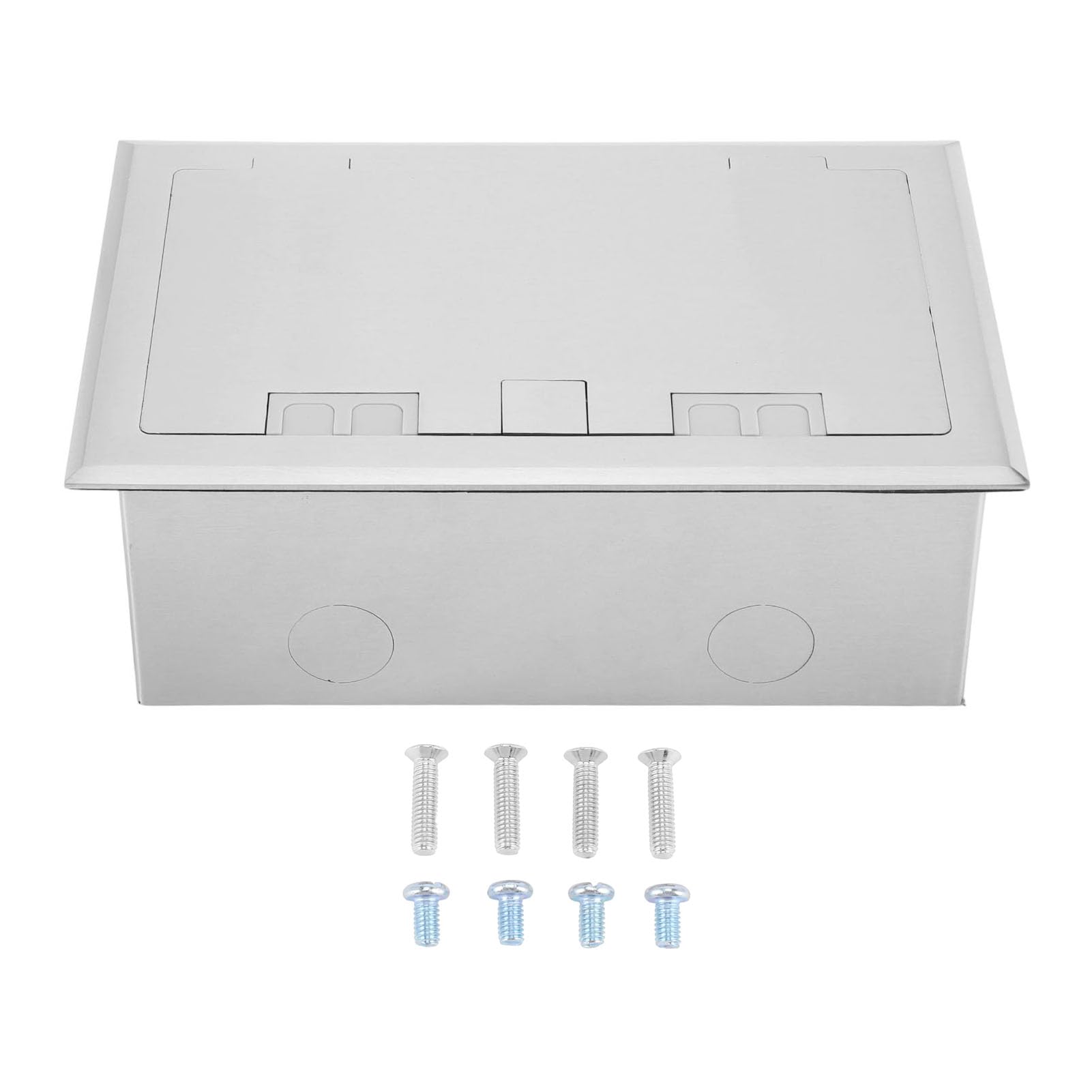 Ausla Presa da Pavimento Kit Scatola di Derivazione da Incasso a Pavimento in Acciaio Inossidabile con 3 Prese Multifunzionali a 3 Poli Presa da Incorporata 16A 4000W per Ufficio, Hotel, Scuola, Casa
