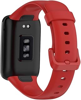 Mrisata Soft Watch Correas de Repuesto Bandas de Repuesto Compatibles con Xiaomi Mi Band 7 Pro Pulseras de Silicona Suave Correa de Muñeca Ajustable Transpirable (Rojo Chino)