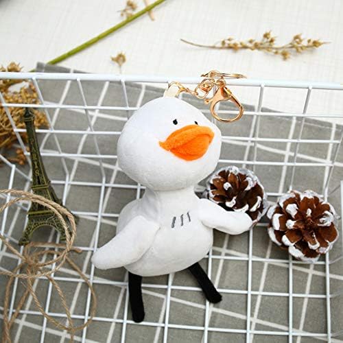 Amazon Co Jp Yicdfur ダック アヒル ぬいぐるみ 15cm 小さな白いアヒル人形のペンダント キュートで醜いキーホルダー ランドセルのペンダント女性 ファッション
