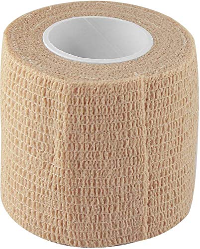 Image of Cohesive Self Adhesive Bandage | Self-Adhesive Compression Wrap - Sports, Gym & Joint Protection Tape | (Reusable & Waterproof, 5 cm X 4.5 Mtr) Crepe Bandage Pack of 2 (Beige)