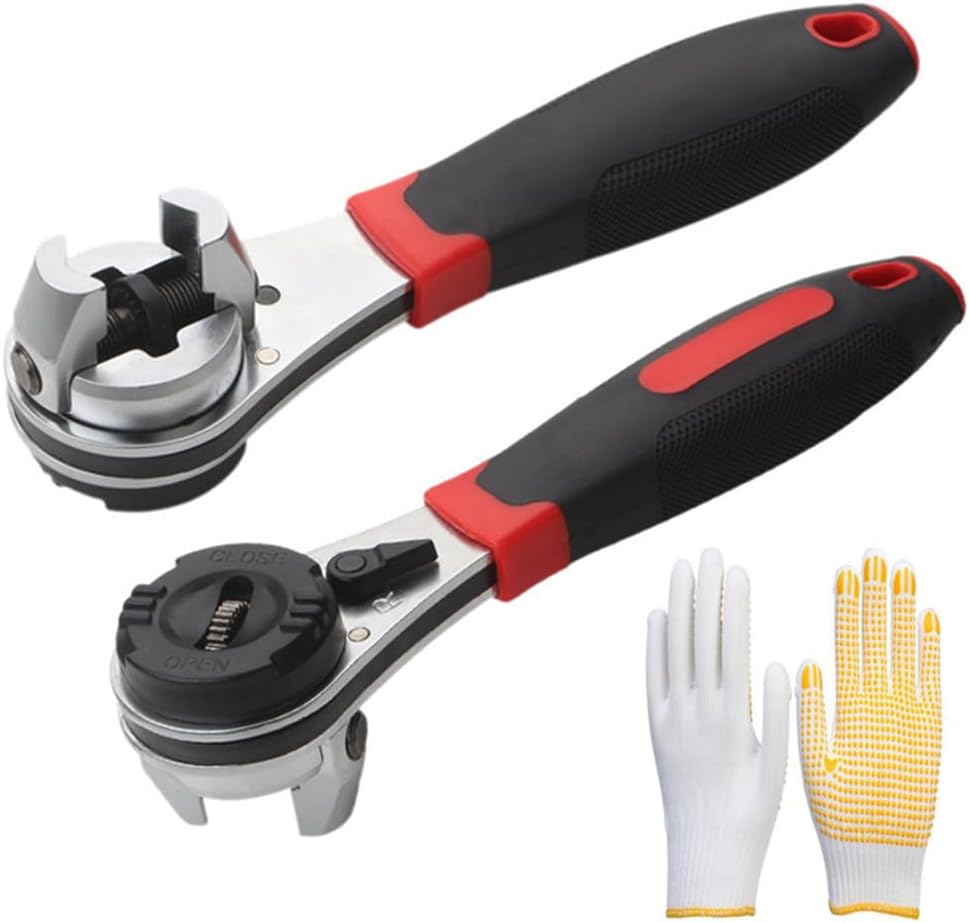 szhdxsy,2pcs Adjustable Ratchetingwrench, Adjustable Ratchet Wrench for 6-22mm, Adjustable sleeve wrench,Portable labor-saving wrench,(2)
