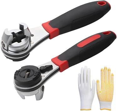 szhdxsy,2pcs Adjustable Ratchetingwrench, Adjustable Ratchet Wrench for 6-22mm, Adjustable sleeve wrench,Portable labor-saving wrench,2