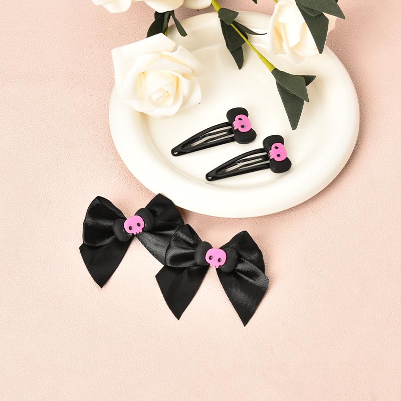 Miniatura 2 de Pinzas para el pelo de calavera de Halloween para niñas, pasadores góticos para el cabello para adolescentes, accesorios góticos negros Y2K para el