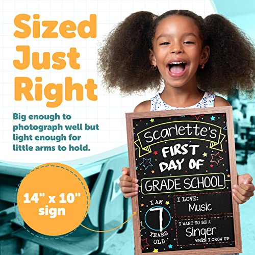 First Day Last Day of School Chalkboard Double Sided Sign with Frame - 14" x 10" - Thumbnail 3