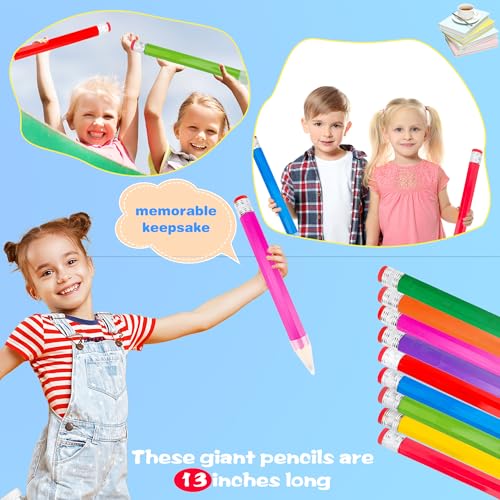 9 Lápices Gigantes de Madera Jumbo de Colores 33 cm miniatura 4
