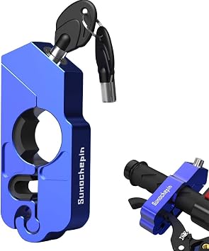 Motorcycle Handlebar Lock Scooter Brake Clutch Security Locks, for Sports Bikes /Mountain Bike /ATVs Blue