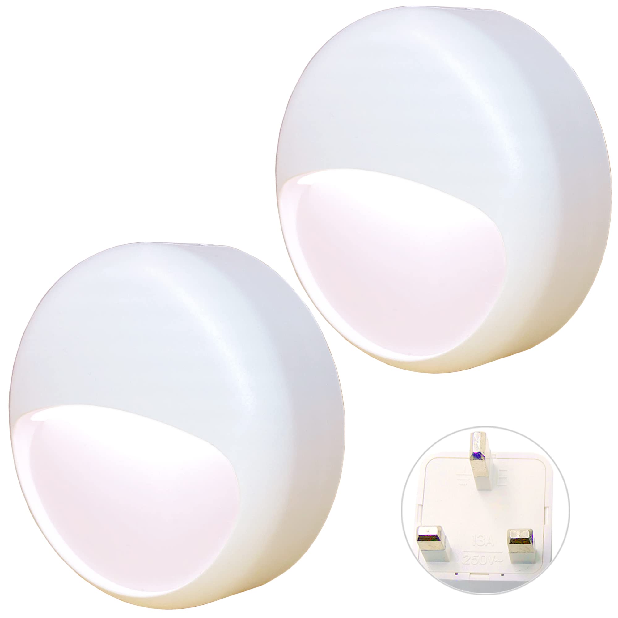 Plug-In Night Lights, Premium Baby Nursery LED Night Light with Smart Dusk to Dawn Sensor, Plug Into Wall Bedside Lamp for Closet, Bedroom, Bathroom, Baby Room, Kitchen, Corridor, Kids (2 Packs)