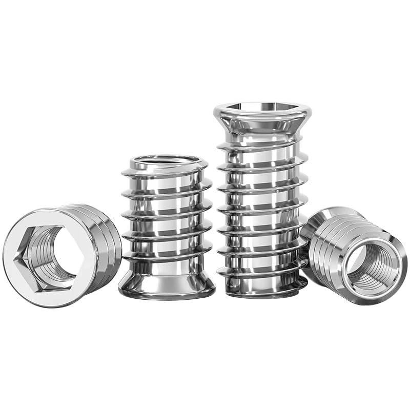 Humyu M10 Threaded Inserts for Wood, Threaded Inserts Nuts M10 x 20mm, Zinc Alloy Insert Nuts, for Wooden, Furniture, DIY (Pack of 30)