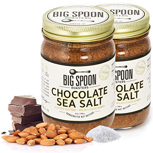 Big Spoon Roasters Dark Chocolate Almond Butter With Sea Salt & Raw Honey - Low Sugar Almond Butter - Crunchy Almond Butter w/ Bee-Friendly Almonds - Keto, Gourmet, Pure Almond Nut Butter - 26 Ounces Big Spoon Roasters Dark Chocolate Almond Butter With Sea Salt & Raw Honey - Low Sugar Almond Butter - Crunchy Almond Butter w/ Bee-Friendly Almonds - Keto, Gourmet, Pure Almond Nut Butter - 26 Ounces