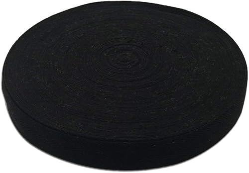 Cinta de sarga de algodón natural de 50 yardas, 34 pulgadas, cinta al bies de espiga para delantales, costura, costura, manualidades (negro)