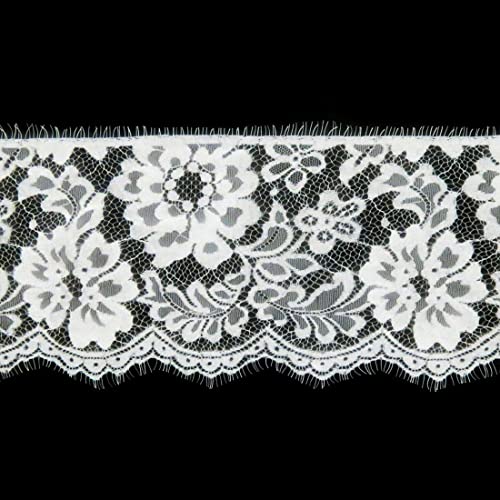 xingmo 3m Dentelle Garniture Bordure en dentelle Dentelle De Broderie Florale, Dentelle Bordure Pour couture 14cm (blanc) Cover