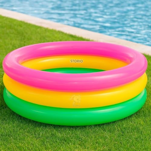 Image of Storio 2 Feet Inflatable Kids Pool | Bath Tub for Toddlers & Children | Summer Water Fun Pool Toy | Garden & Balcony Splash Pool for Boys & Girls (3+ Years)