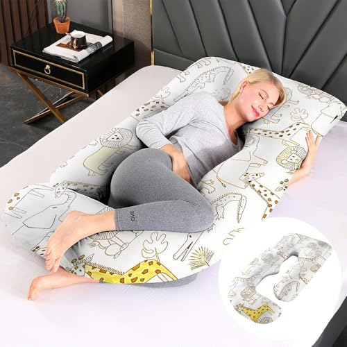 FYHCY Pregnancy Pillows for Sleeping,J Shaped Full Body Maternity Pillow with Removable Cover,Support for Back,Legs,Belly,HIPS for Pregnant Women,Multifunctional Side Sleeping Waist Pillow Cotton#12