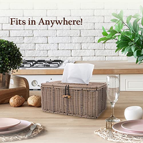 Weenest Tissue Box Cover Rectangular, Tissue Box Cover Farmhouse, Boho Tissue Box Cover, Container Tissue Box Cover, Wicker Tissue Box Cover, Tissue Box Cover Rectangle, Brown #TOP4