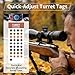 Fvbber 20 Pack (740 Total Labels) Precision Rifle Scope Turret Stickers Sheets(740 Total Labels) - Waterproof Range Tags for Long Distance Shooting Accessories - Universal Fit Most Scope Caps
