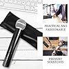 HOMOCONO 3pcs Fitness Microphone Bag Set Pu Leather Microphone Carrying Case with Zipper and Drawstring Closure Protective Shock and Dust Resistant Travel Storage Bags #2