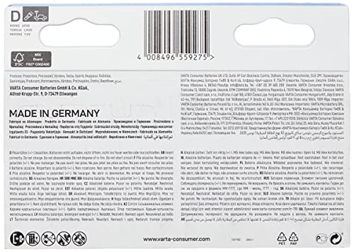 Varta Longlife Power D Mono LR20 Batterij (verpakking met 4 stuks) Alkaline Batterijideaal voor speelgoed zaklamp CD… - Afbeelding 3