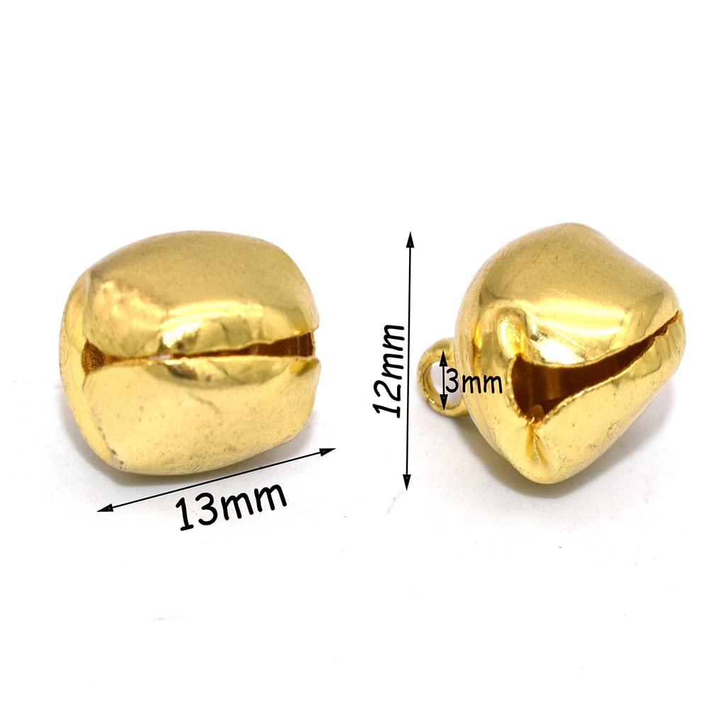 Adorno de Campanas para Navidad, Campanas navideñas pequeñas, 20 Piezas, dijes de Campana Dorados de 13 mm