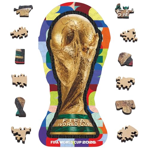 Image of FIFA World Cup 2026 Trophy Wooden Puzzles - 5MM Thick Officially Licensed Poster Puzzles - Premium World Cup 2026 Merchandise, Memorabilia Gift for Football Fan, 200 pcs Jigsaw Puzzle