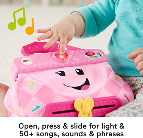 Image of Fisher-Price Baby & Toddler Toy Laugh & Learn My Smart Purse with Lights & Smart Stages Learning Songs for Infants Ages 6+ Months
