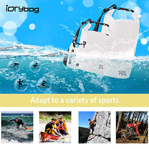 Image of IDRYBAG Dry Bag for Kayaking Waterproof 2L /5L /10L /15L /20L, Small Dry Sack Waterproof Bag for Boating