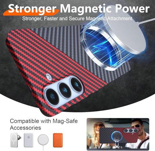 Coque Samsung S24 5G carbone avec son compartiment magnétique chic - 4