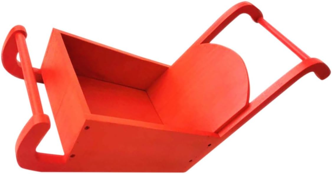 Angoily 1pc Newborn Photography Prop Christmas Props Photoshoot Sleigh Sleigh for Photoshoot Newborn Photo Christmas Xmas Decorations Sledge Red Sycamore Wood