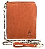 Kette im Vintage Look ca. 40 cm lang - Karabiner und Lederschlaufe für Hosenbundbefestigung