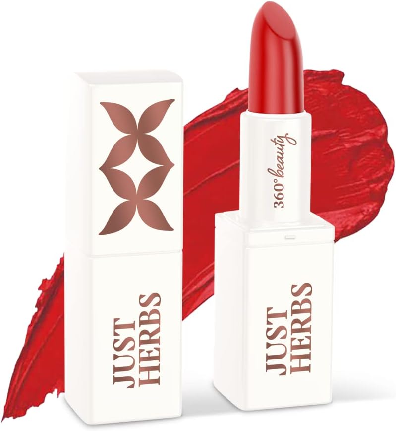 Just Herbs Ayurvedic Creamy Matte Lipstick For Moisturized Lips - Parabens & Chemical Free Half Size 1.8gm