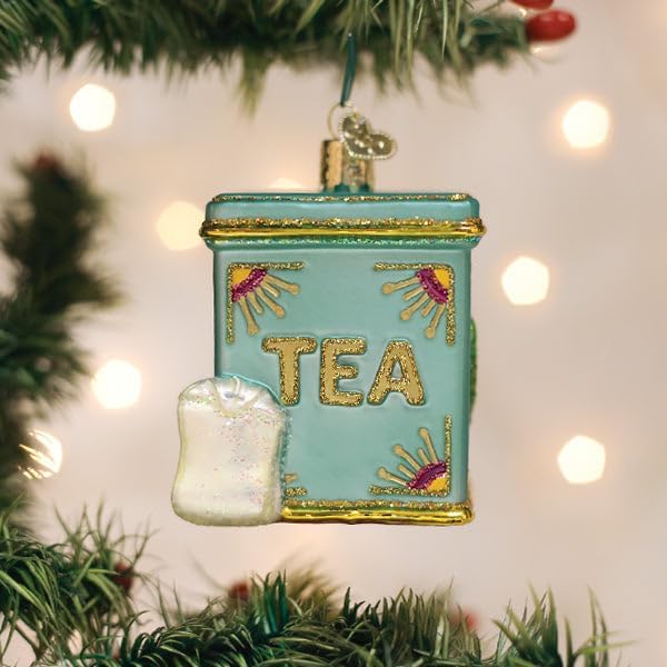 Old World Christmas Tea Tin Glass Ornament for Tree