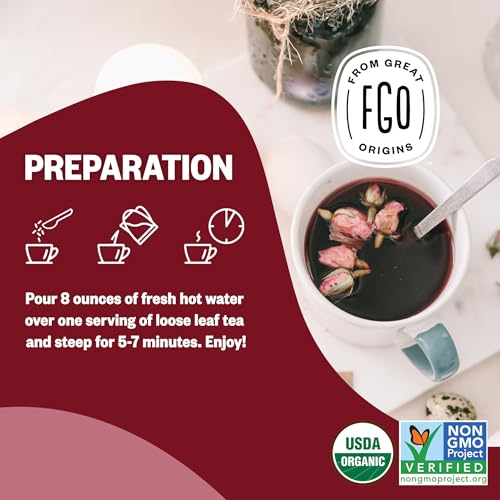 Image of FGO Organic Hibiscus Flowers, Cut and Sifted, 16oz Bulk Resealable Bag, Packaging May Vary (Pack of 1)