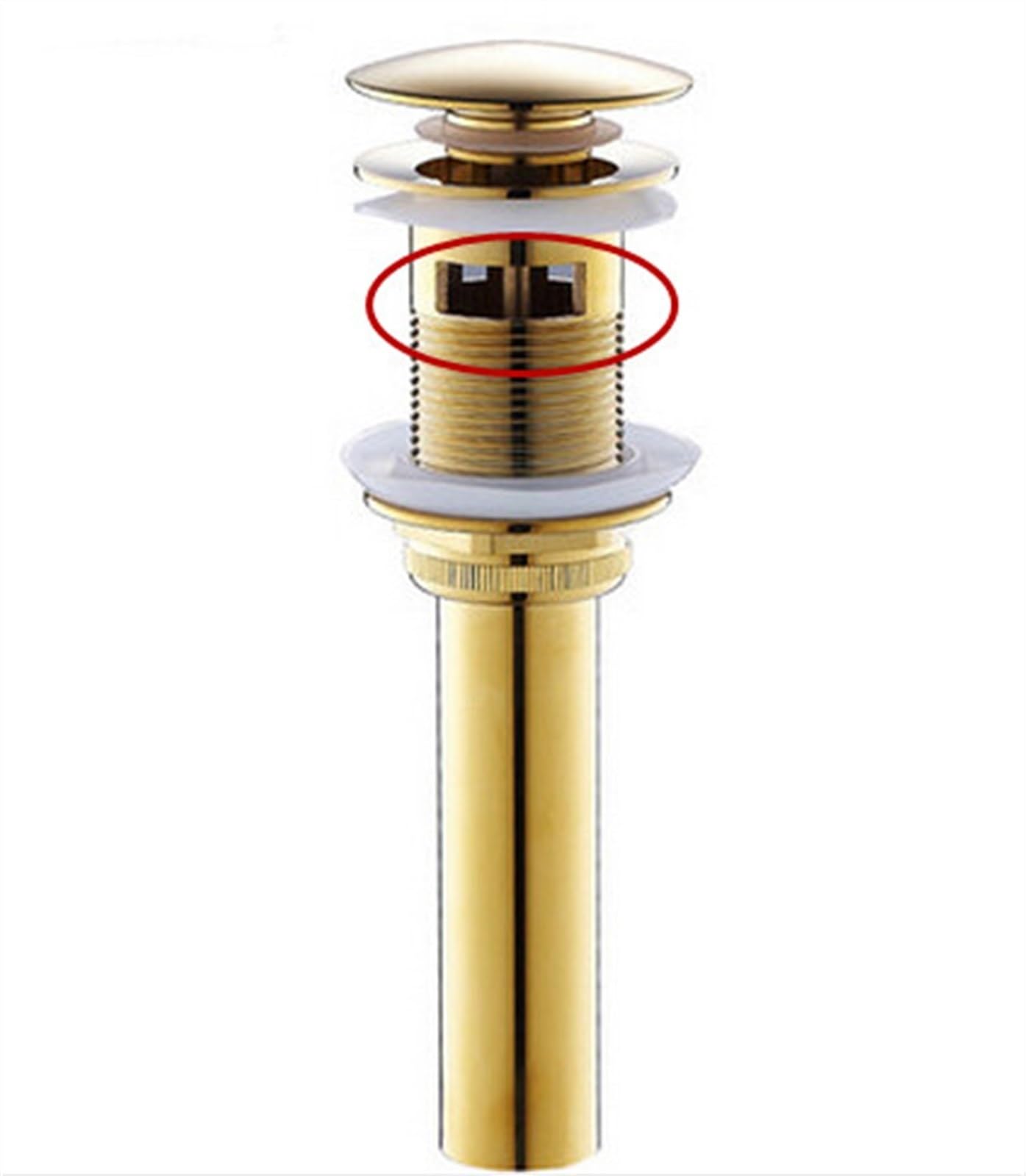Sifón andino para lavabo de baño, desagüe desplegable de latón con tubo de salida dorado para uso en cocina (con agujero), fácil instalación