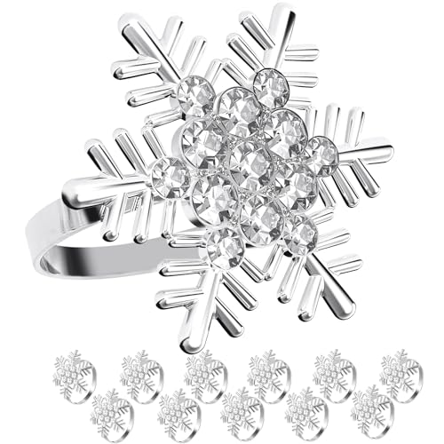 LARDUX Serviettenringe – Weihnachtsserviettenhalter, silberfarbene...