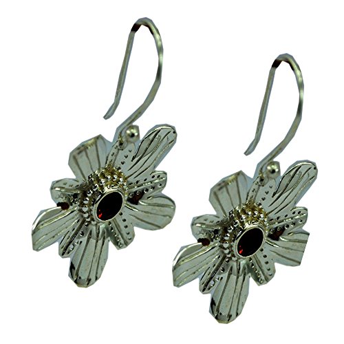 Boucle d'oreille grenat véritable en argent 925 haut de gamme