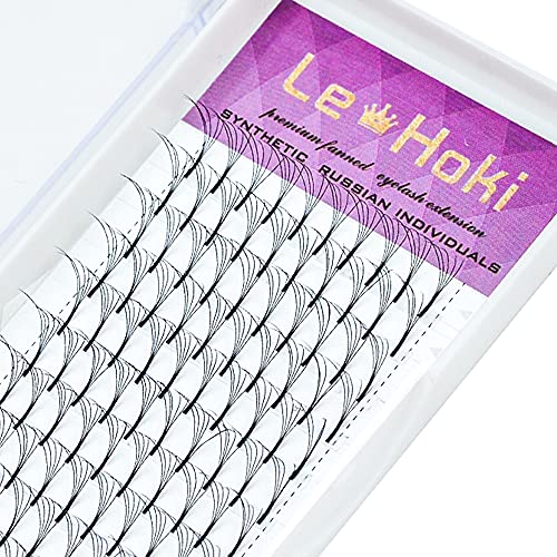 Le-Hoki 5D Easy Eyelashes Fans Volume Lashes Extensions Tray,C Curls,0.07 Thickness,Long Stem Premade Glam Russian Eyelashes Extension -5D-0.07mm-C_15mm