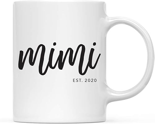 Andaz Press Taza de café personalizada con anuncio de embarazo para bebé, Mimi Est. 2025, 1 paquete, año personalizado, ideas de regalo de