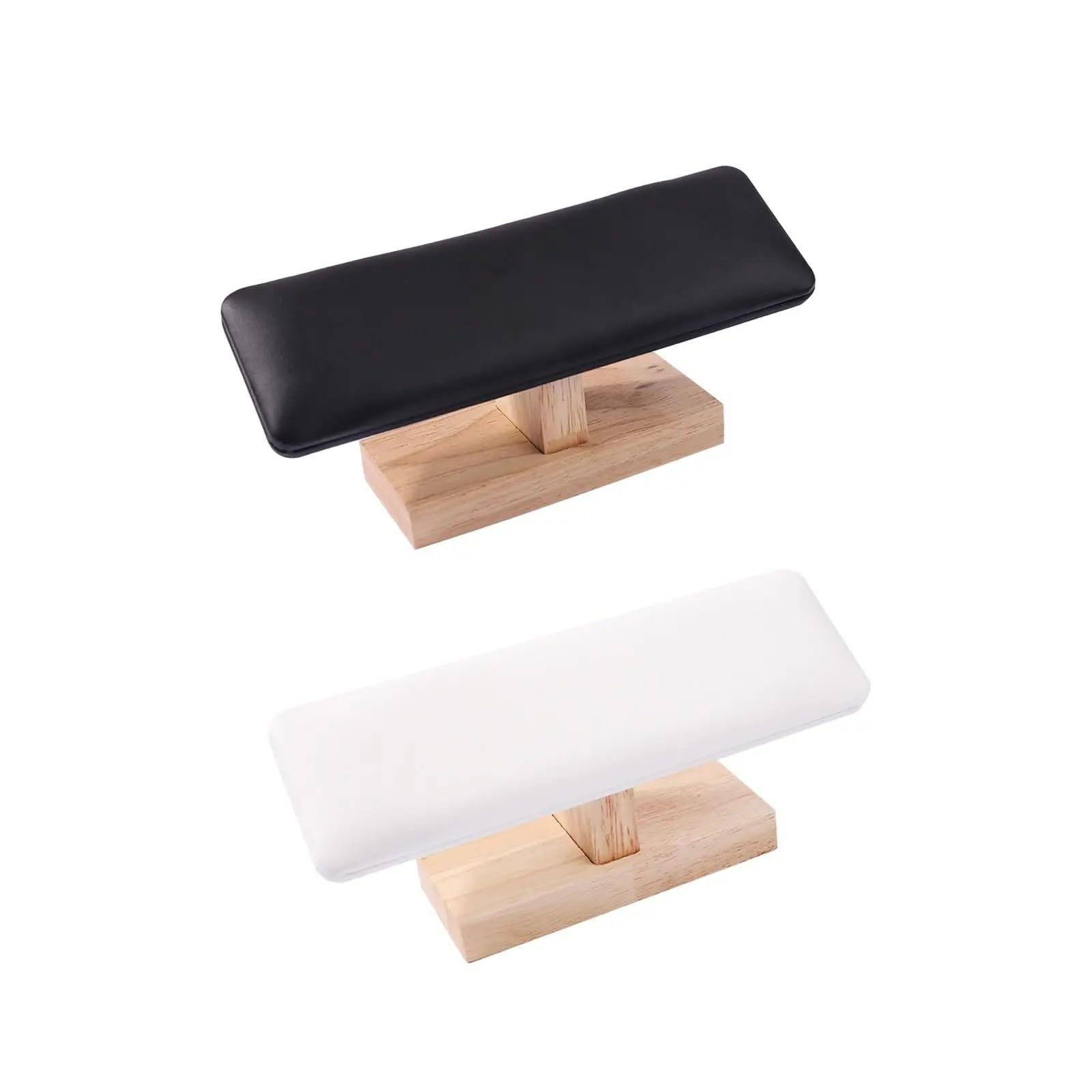 Reposabrazos para manicura Almohada de mano for decoración uñas, cojín antideslizante for reposabrazos manicura fácil limpieza, reposamanos cuero PU for salón casa(Black)