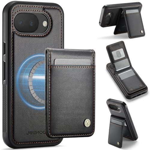 Étui en cuir Google Pixel 10A noir mat avec protection RFID haut de gamme