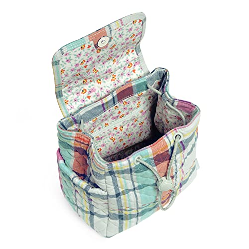 Image of Vera Bradley Women's Performance Twill Medium Travel Duffle Bag, Pastel Plaid - Recycled Cotton, One Size