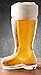 Circleware Das Boot Set of 2 Glass Beer Glasses Drinking Mugs, Funny Shaped Entertainment Beverage Glassware for Water, Juice, Liquor and Bar Barrel Liquor Dining Decor, 2 Boots, Large 1 Liter