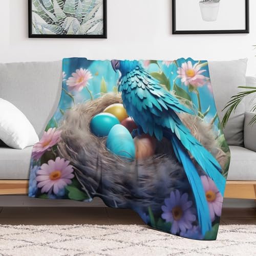 Couverture oiseau mignon en polaire pour vos soirées cocooning - 3