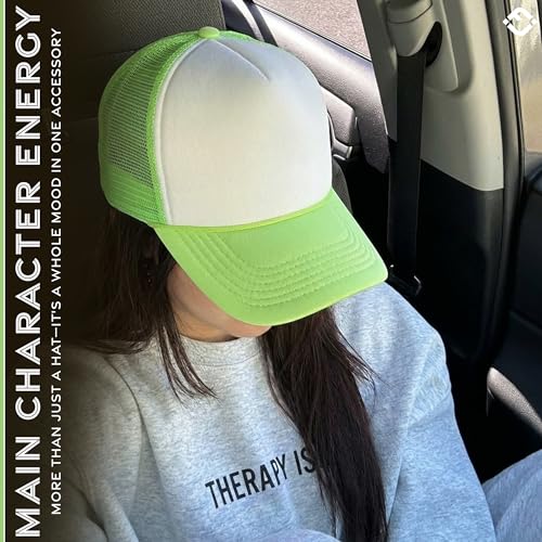 Image of Funky Junque Blank Mesh Foam Lightweight Snapback Trucker Hat | Lightweight Foam Trucker Hat with Breathable Mesh Back, Golf Beach and Street Style, Trendy Trucker Hats for Men