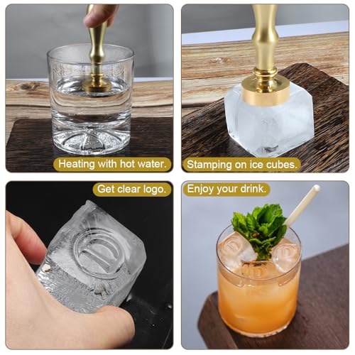 Sello para cubitos de hielo con mango de latón miniatura 5