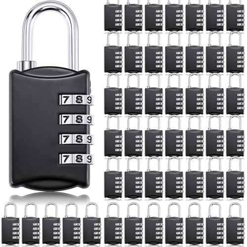 Image of Moxweyeni 50 Pcs 4 Digit Combination Lock Small Combo Luggage Number Locks Outdoor Waterproof Padlock for Traveling Toolbox Gym Door Locker Suitcases Employee Hasp Storage