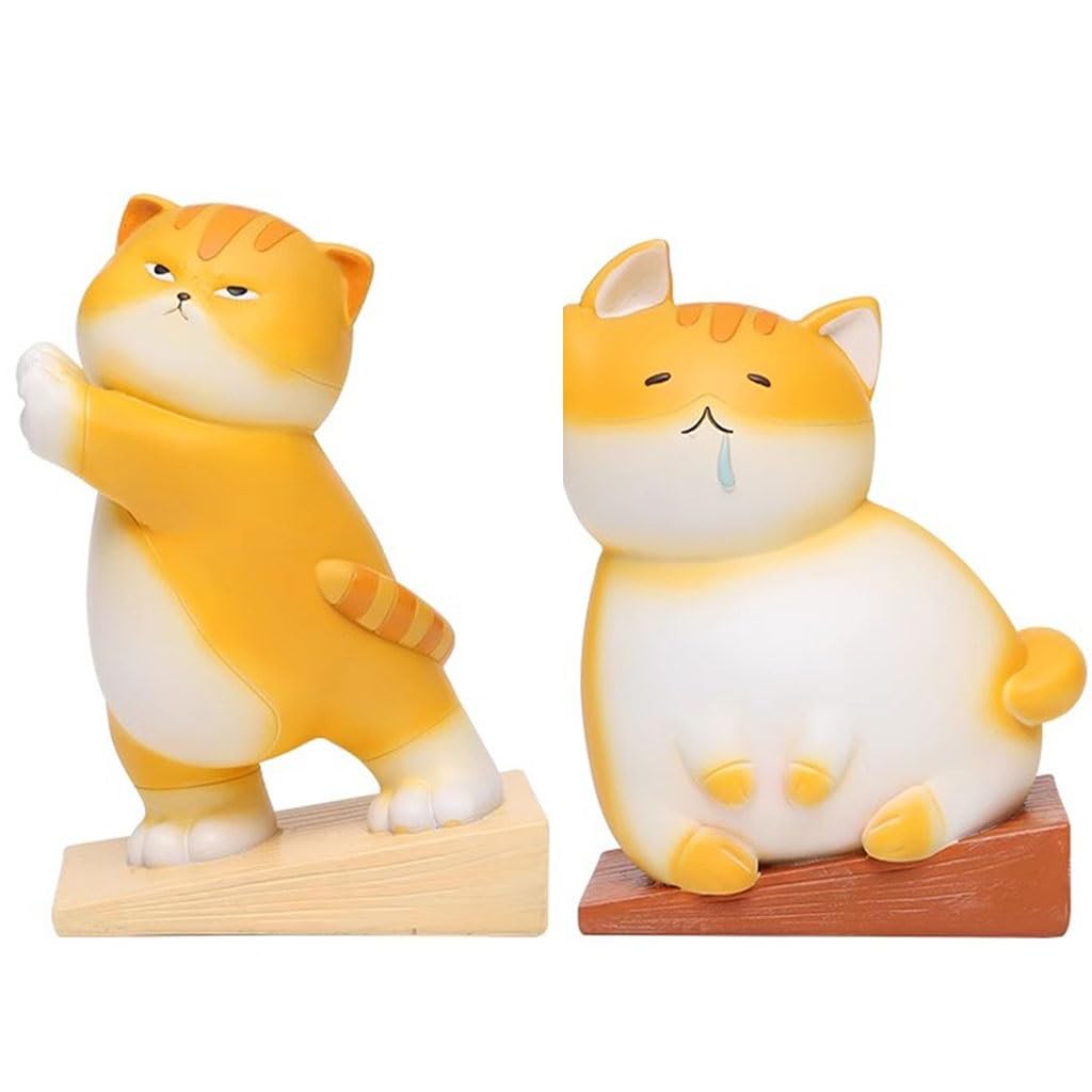 Kreativer Türstopper Aus Kunstharz In Katzenform, 3D-Multifunktionaler Schreibtisch-Buchstopper, Türstopper Ohne Lochen Für Die Wohnung, (A+B)